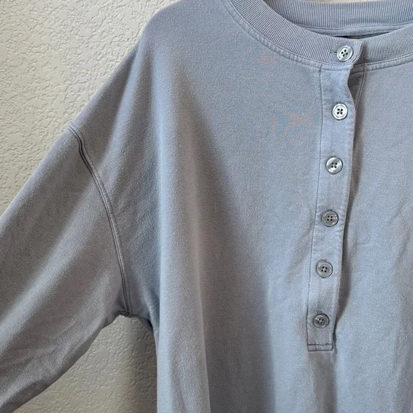 Athleta Henley Crew Neck Sweater Blue size Medium - Picture 5 of 11